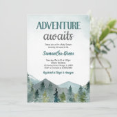 Adventure Awaits Baby Shower Einladung (Stehend Vorderseite)