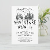 Adventure Awaits Baby Shower Einladung (Stehend Vorderseite)