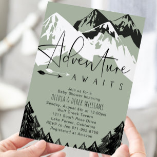 Adventure Awaits Baby Shower Einladung