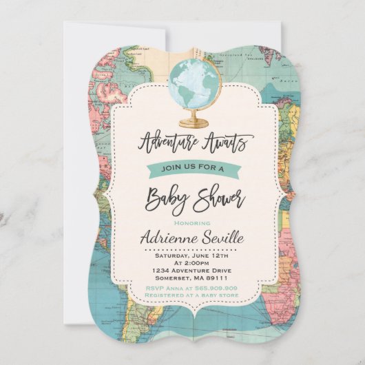 Adventure Awaits Baby Shower Einladung Karte Dusch (Vorderseite)