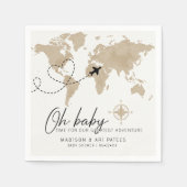 Adventure Awaits Baby Shower Map Napkins Serviette (Vorderseite)