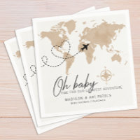 Adventure Awaits Baby Shower Map Napkins