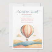 Adventure Awaits Balloon Baby Shower Invitation Einladung (Vorderseite)