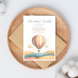 Adventure Awaits Balloon Baby Shower Invitation Einladung