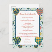 Adventure Awaits Balloon Sage Birth Ankündigung (Vorne/Hinten)