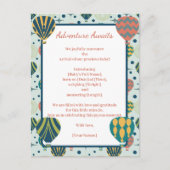 Adventure Awaits Balloon Sage Birth Ankündigung (Vorderseite)