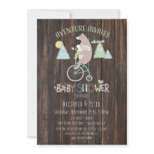 Adventure Awaits Bear Bunny Bike Baby Shower