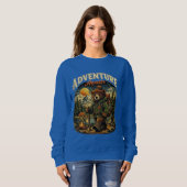 Adventure Awaits Bear Hiking Camping Vintage Hoodi Sweatshirt (Vorne ganz)