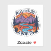 Adventure Awaits - Bergwelt Aufkleber (Blatt)