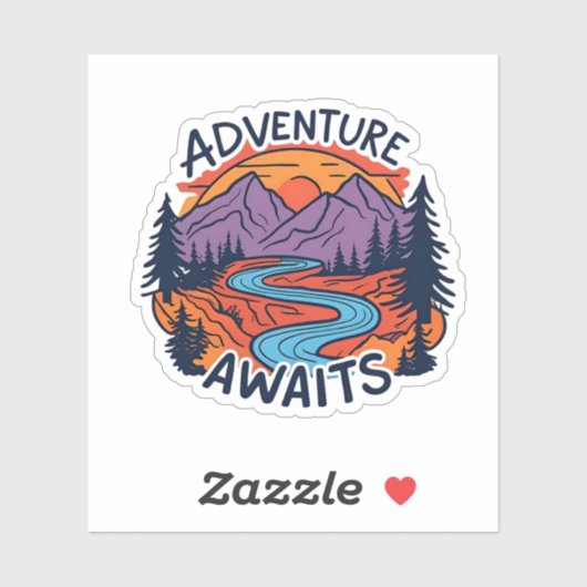 Adventure Awaits - Bergwelt Aufkleber (Blatt)