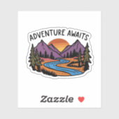 Adventure Awaits - Bergwelt Aufkleber (Blatt)