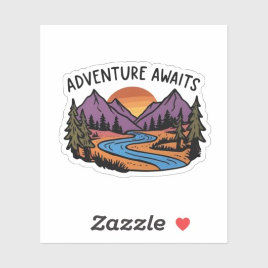 Adventure Awaits - Bergwelt Aufkleber (Blatt)