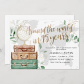 Adventure awaits BIRTHDAY, 75TH, Travel theme  Einladung (Vorne/Hinten)