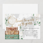 Adventure awaits BIRTHDAY, 90TH, Travel theme Einladung (Vorne/Hinten)