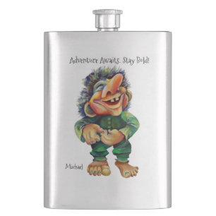 Adventure Awaits Bleibe Bold Troll Flachmann
