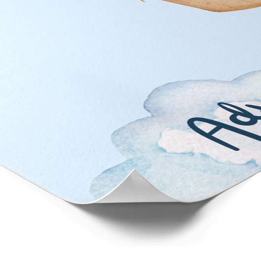 Adventure Awaits Blue Poster (Ecke)