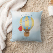 Adventure Awaits Blue Silver Hot Air Ballon Kissen (Decke)