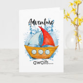 Adventure Awaits Boat Karte (Gelbe Blume)