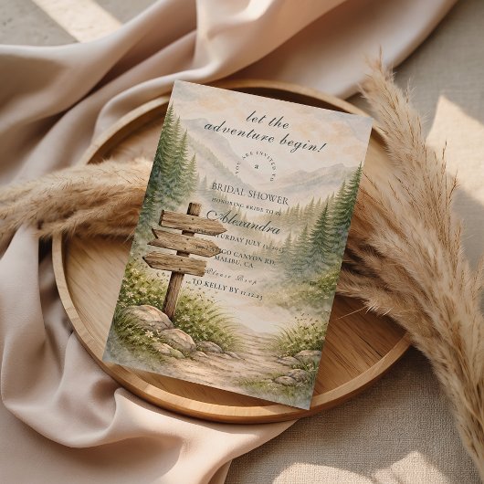 Adventure Awaits Bridal Shower Einladung