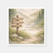 Adventure Awaits Bridal Shower Serviette (Vorderseite)