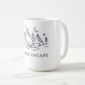 "Adventure Awaits Camping Graphic Kaffeetasse (VorderseiteRechts)