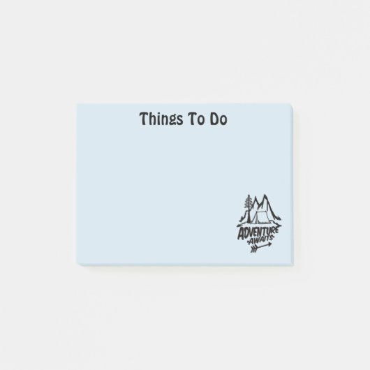Adventure Awaits Camping Post-it Klebezettel (Vorderseite)