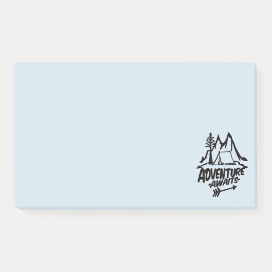 Adventure Awaits Camping Post-it Klebezettel (Vorderseite)