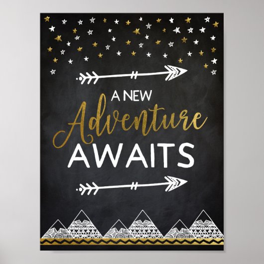 Adventure Awaits Chalkboard Poster (Vorne)