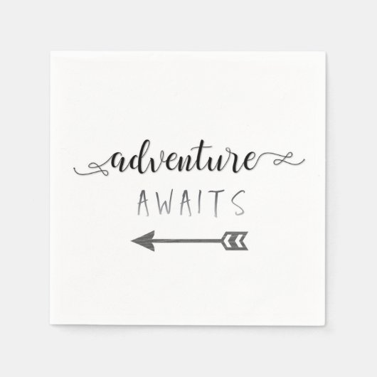 Adventure Awaits Cocktail Napkin Serviette (Vorderseite)