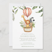 Adventure Awaits | Cute Safari Animals Baby Shower Einladung (Vorderseite)
