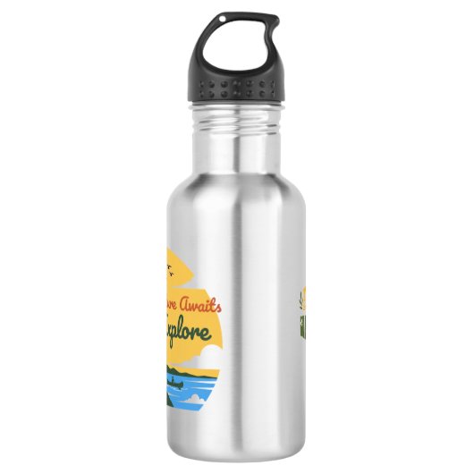 Adventure Awaits: Enjoy Nature Edelstahlflasche (Vorderseite)