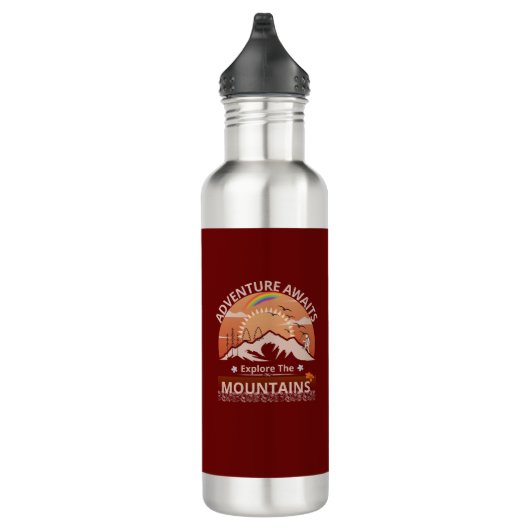 "Adventure Awaits-Exploration the Berges" Design Edelstahlflasche (Rechts)