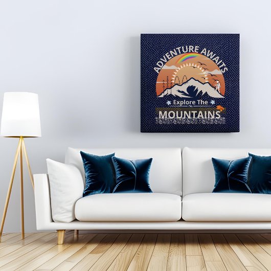 "Adventure Awaits-Exploration the Berges" Design Leinwanddruck