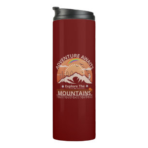"Adventure Awaits-Exploration the Berges" Design Thermosbecher