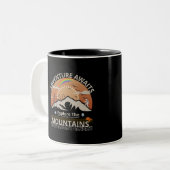 "Adventure Awaits-Exploration the Berges" Design Zweifarbige Tasse (Vorderseite Links)