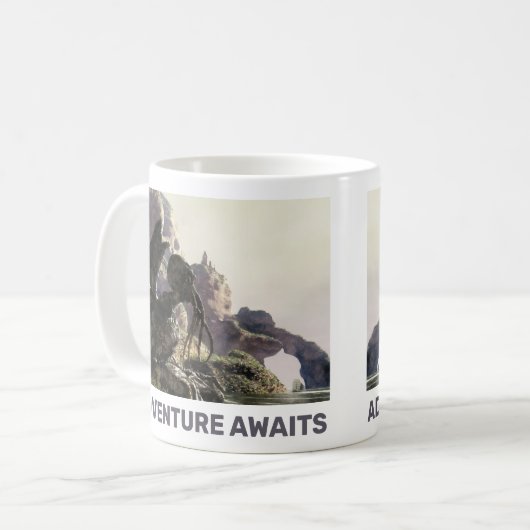 Adventure Awaits. Fantasy landscape Kaffeetasse (Vorderseite Links)