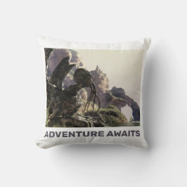 Adventure Awaits. Fantasy landscape Kissen
