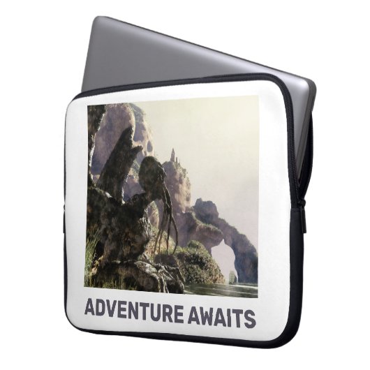 Adventure Awaits. Fantasy landscape Laptopschutzhülle (Vorderseite Links)