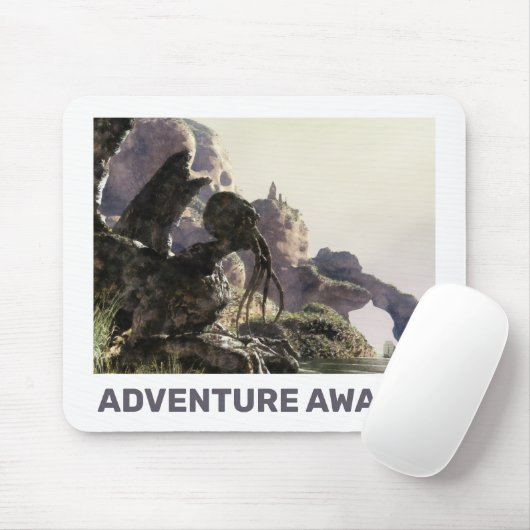 Adventure Awaits. Fantasy landscape Mousepad (Mit Mouse)