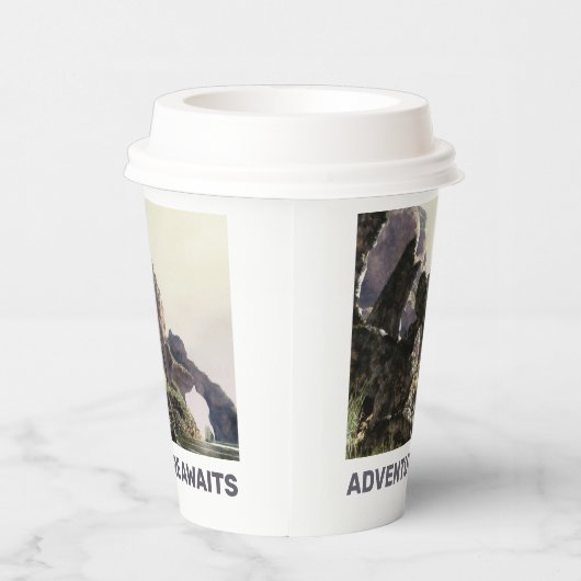 Adventure Awaits. Fantasy landscape Pappbecher (Rechts)