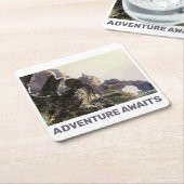 Adventure Awaits. Fantasy landscape Rechteckiger Pappuntersetzer (angewinkelt)