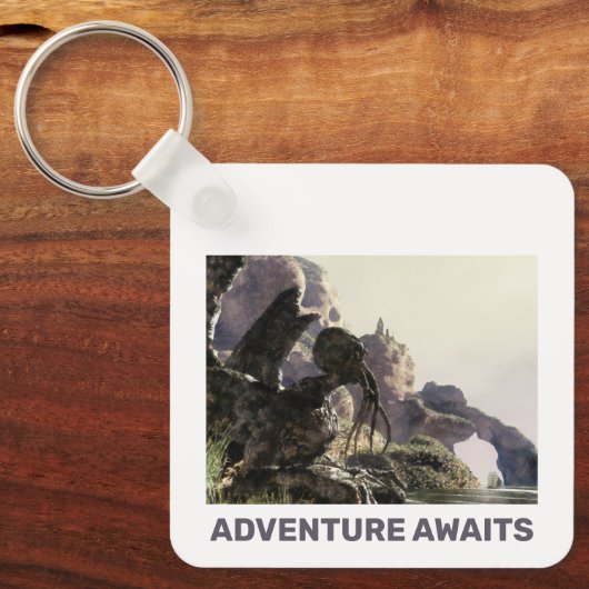 Adventure Awaits. Fantasy landscape Schlüsselanhänger (Vorderseite)