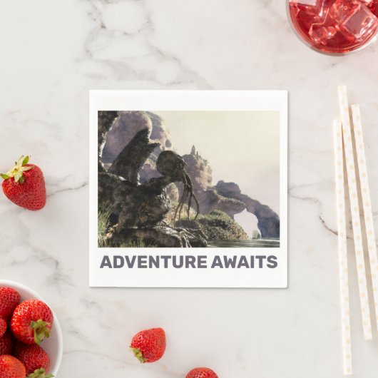 Adventure Awaits. Fantasy landscape Serviette (Beispiel)