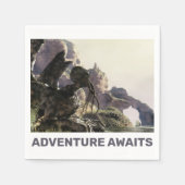 Adventure Awaits. Fantasy landscape Serviette (Vorderseite)