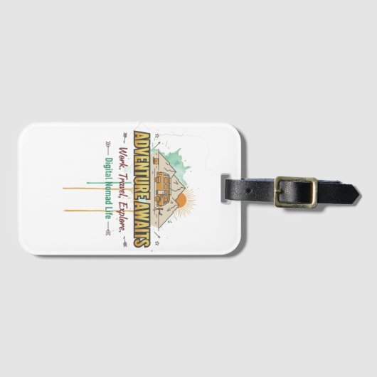 Adventure Awaits Gepäckanhänger (Vorderseite (Horizontal))