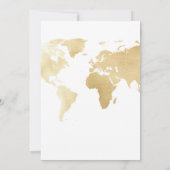 Adventure Awaits Gold Foil World Map Kinderdusche Einladung (Rückseite)