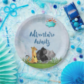 Adventure Awaits - Gorilla Hippo und Meerkat Pappteller (Party)