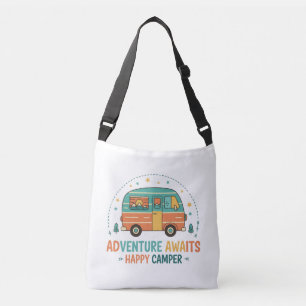 Adventure Awaits Happy Camper Tragetaschen Mit Langen Trägern