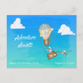 Adventure Awaits Hot Air Ballon Affe Postkarte (Vorderseite)