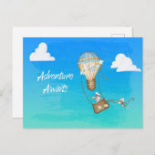 Adventure Awaits Hot Air Ballon Affe Postkarte (Vorne/Hinten)